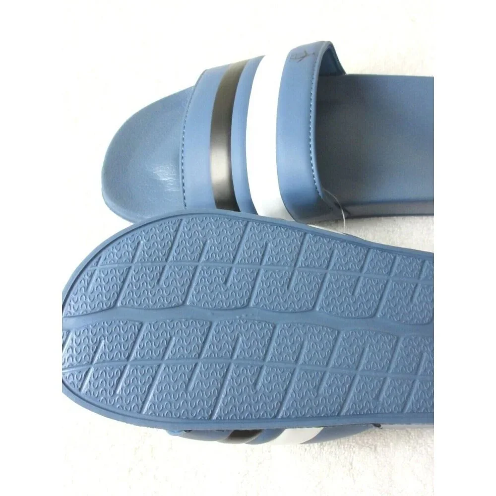 Original Penguin Men's Earle Slide Sandal Blue White Dark Blue Black NWT Classic